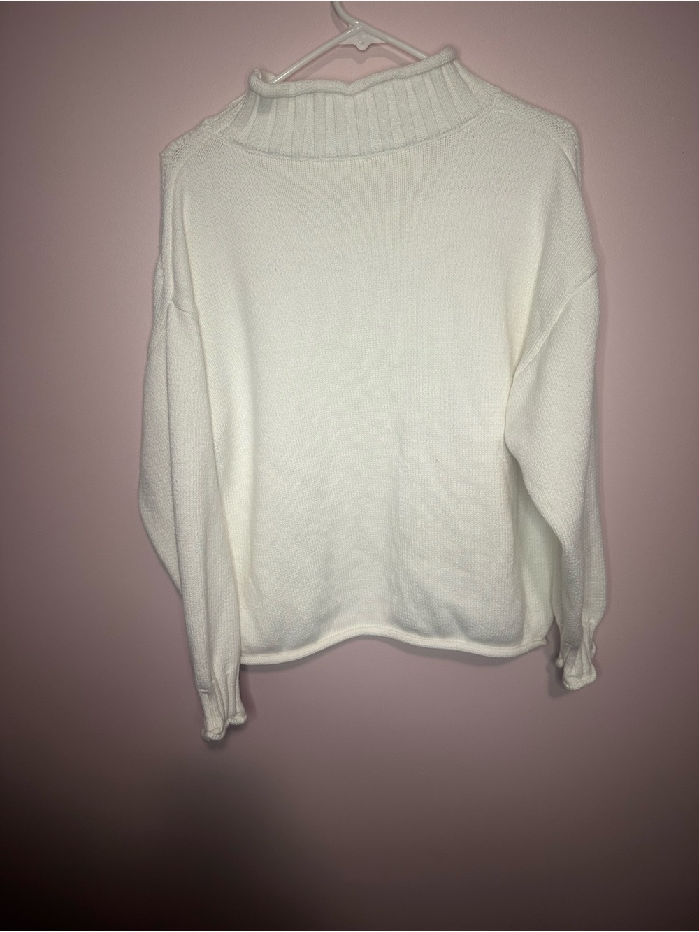 Cream white mock neck sweater - Picture 4 of 4